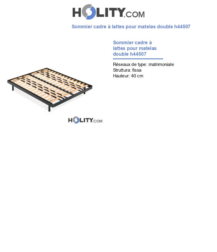 Sommier cadre à lattes pour matelas double h44507