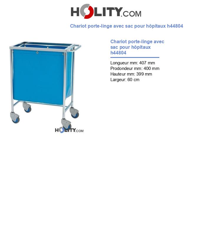 Chariot porte-linge avec sac pour hôpitaux h44804