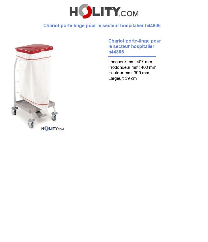 Chariot porte-linge pour le secteur hospitalier h44806