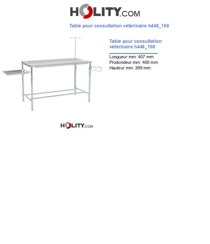 Table pour consultation vétérinaire h448_108