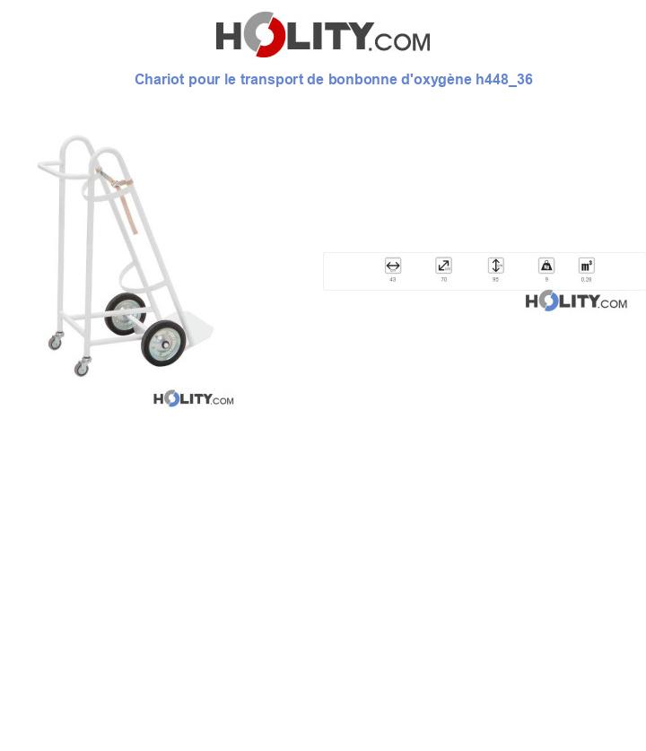 Chariot pour le transport de bonbonne d'oxygène h448_36