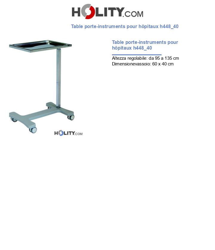 Table porte-instruments pour hôpitaux h448_40