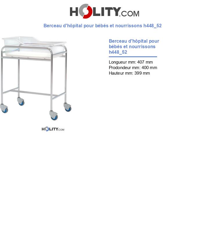 Berceau d'hôpital pour bébés et nourrissons h448_52