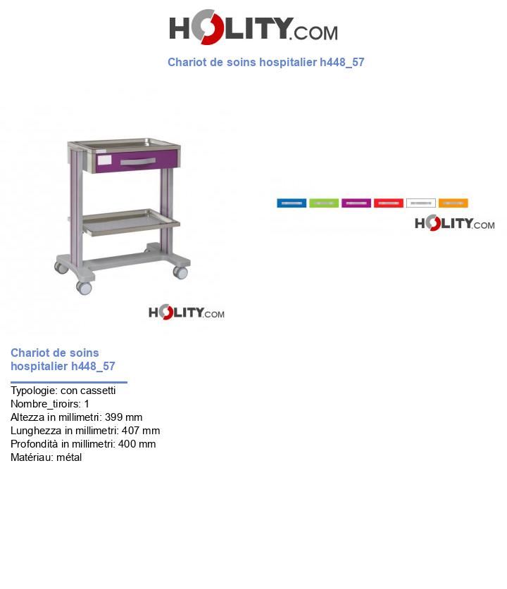 Chariot de soins hospitalier h448_57