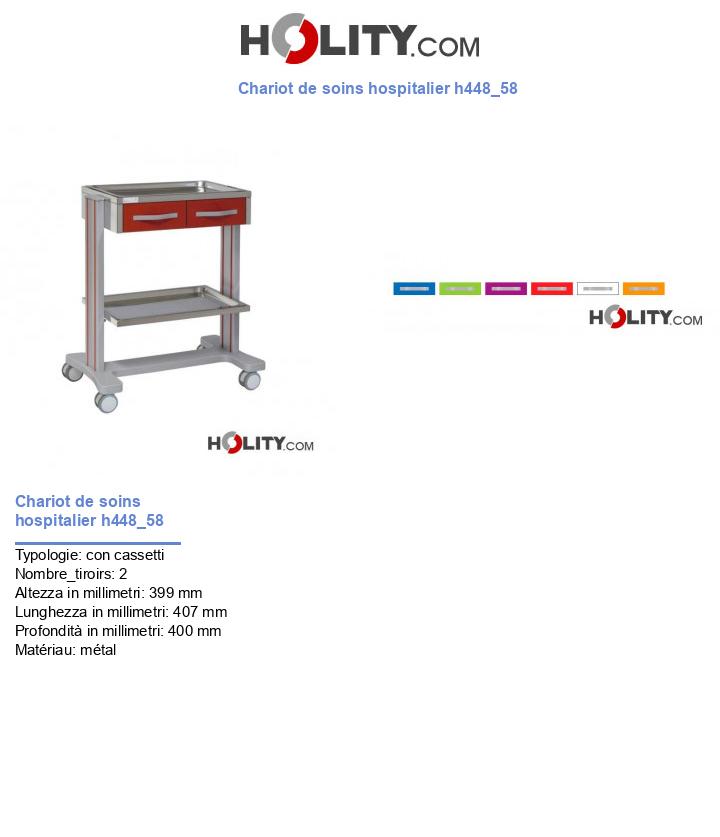 Chariot de soins hospitalier h448_58