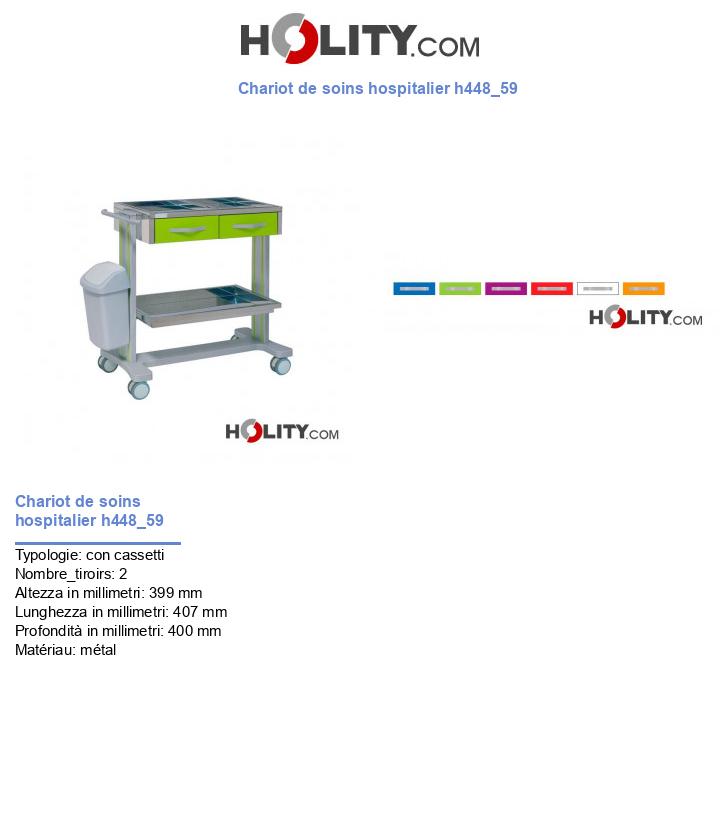 Chariot de soins hospitalier h448_59