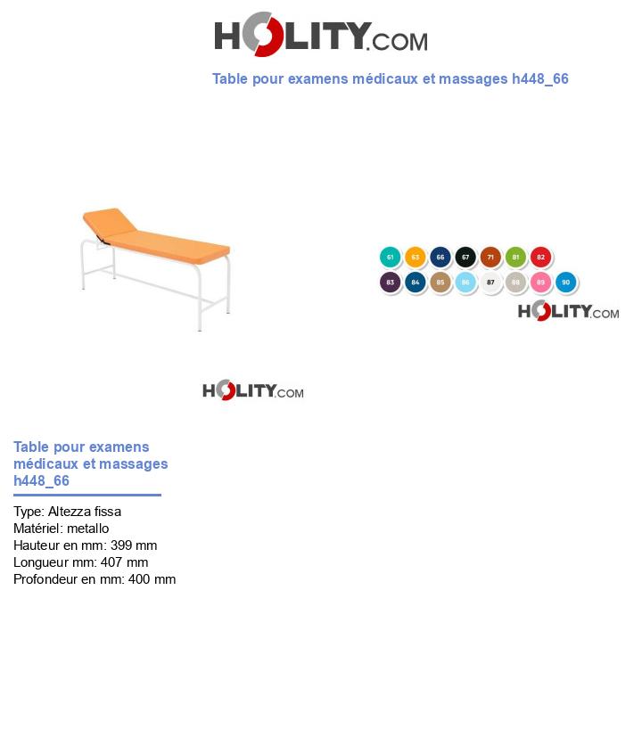 Table pour examens médicaux et massages h448_66