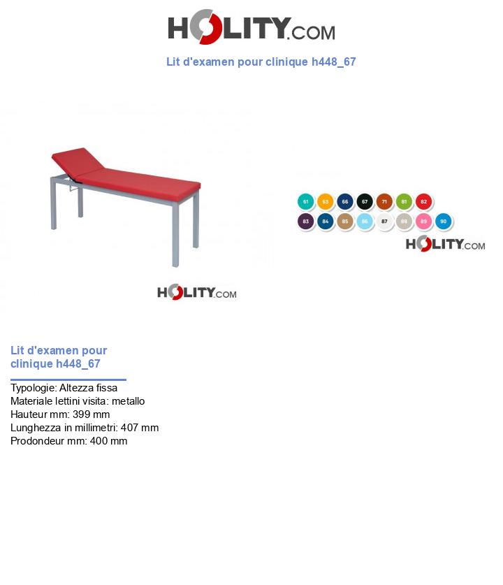 Lit d'examen pour clinique h448_67