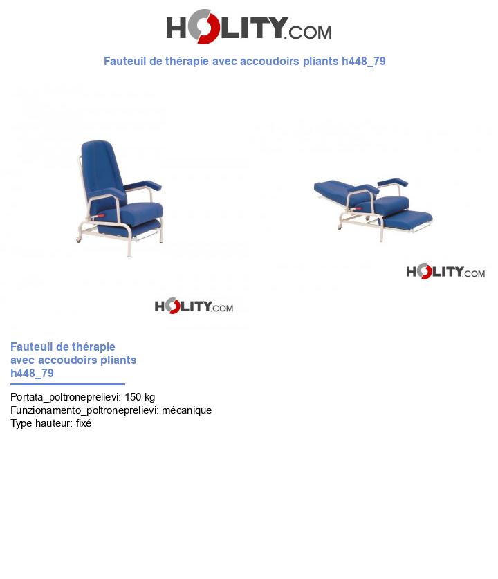 Fauteuil de thérapie avec accoudoirs pliants h448_79