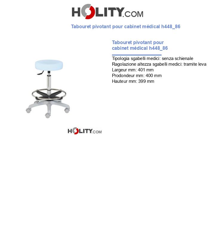 Tabouret pivotant pour cabinet médical h448_86