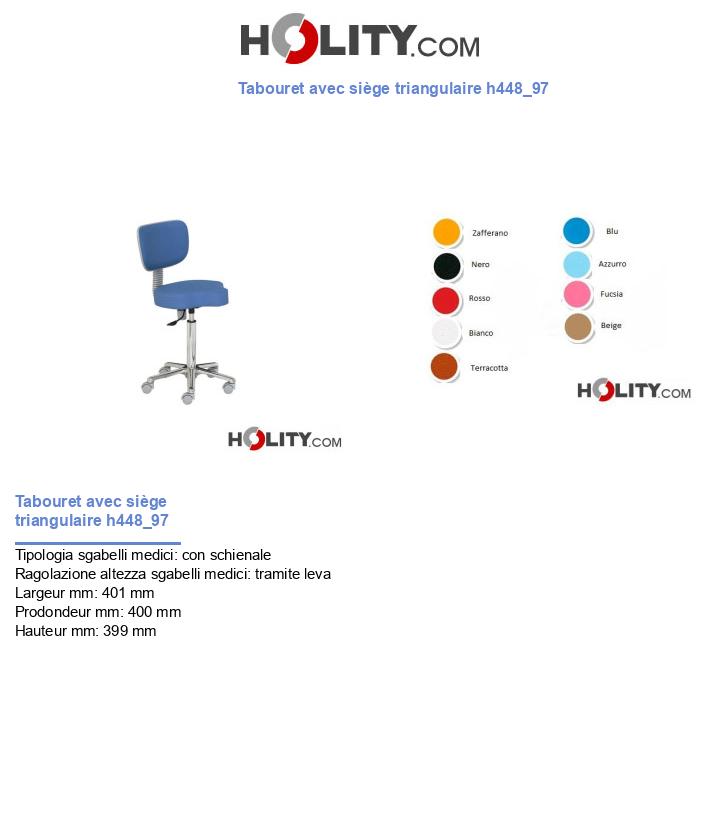 Tabouret avec siège triangulaire h448_97