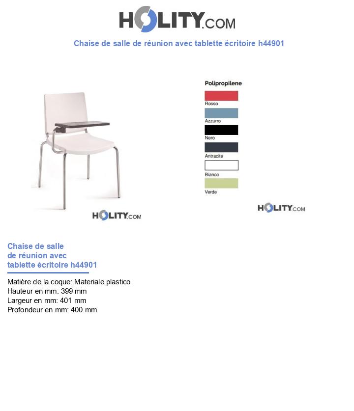 Chaise de salle de réunion avec tablette écritoire h44901