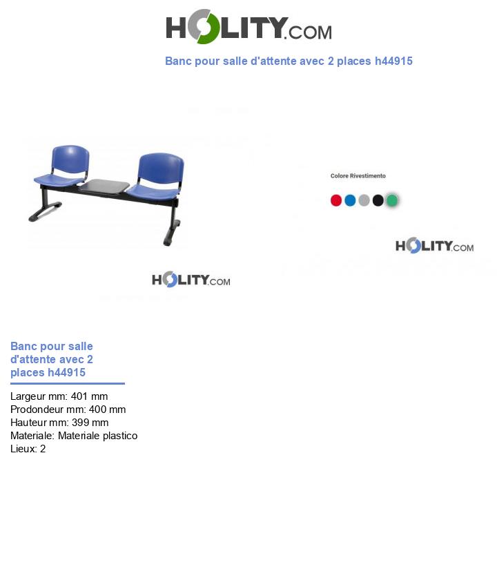 Banc pour salle d'attente avec 2 places h44915