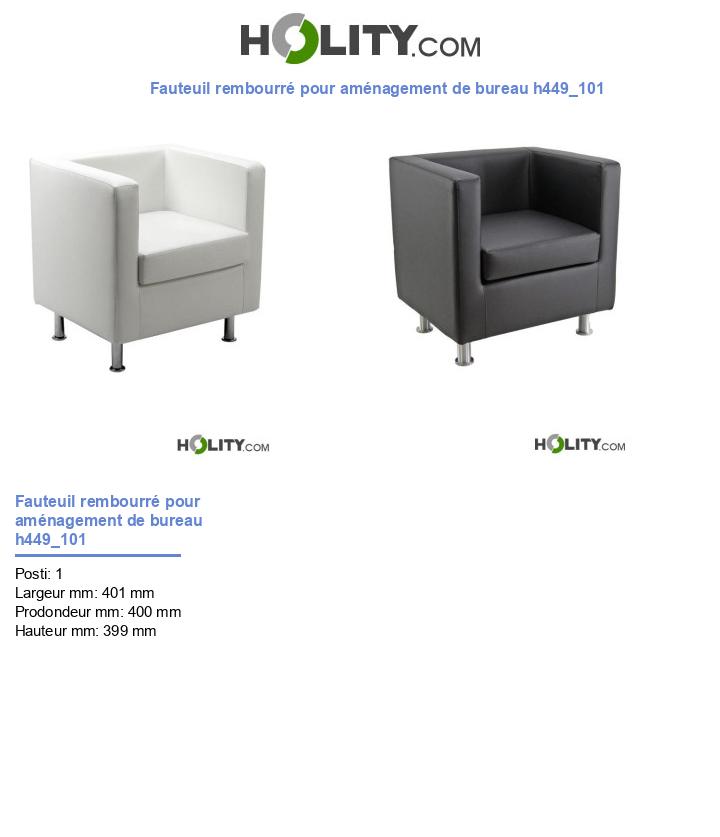 Fauteuil rembourré pour aménagement de bureau h449_101