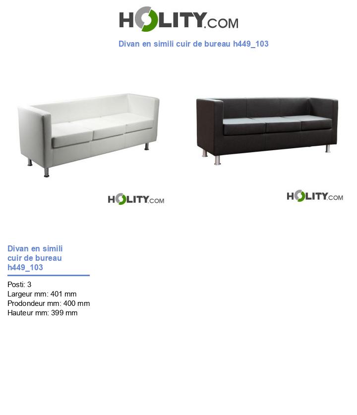 Divan en simili cuir de bureau h449_103