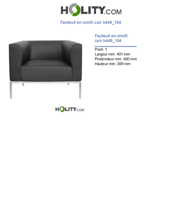 Fauteuil en simili cuir h449_104