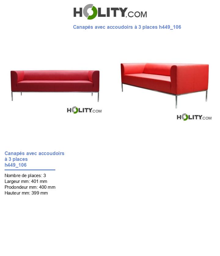 Canapés avec accoudoirs à 3 places h449_106
