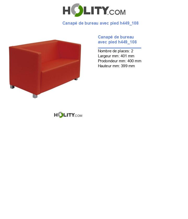 Canapé de bureau avec pied h449_108