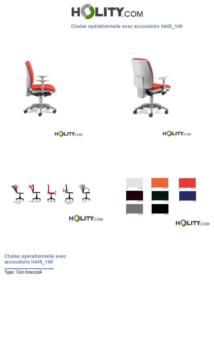 Chaise opérationnelle avec accoudoirs h449_146