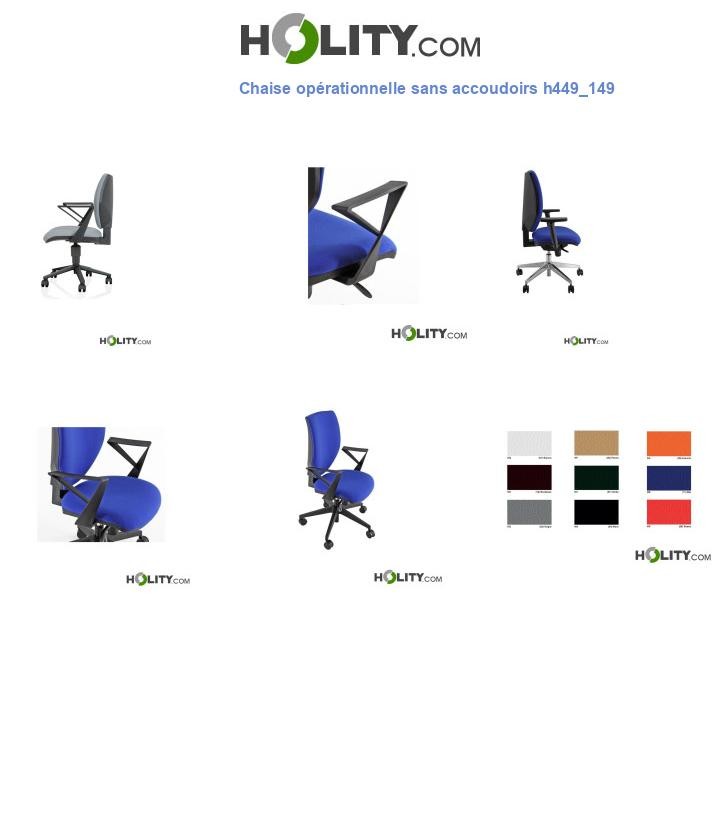 Chaise opérationnelle sans accoudoirs h449_149