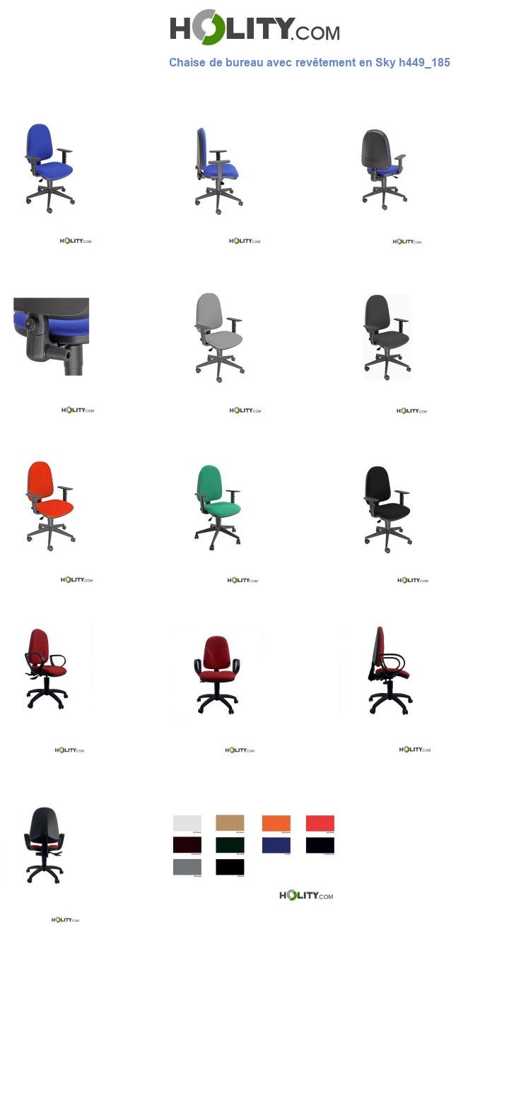 Chaise de bureau avec revêtement en Sky h449_185
