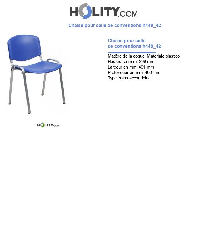 Chaise pour salle de conventions h449_42