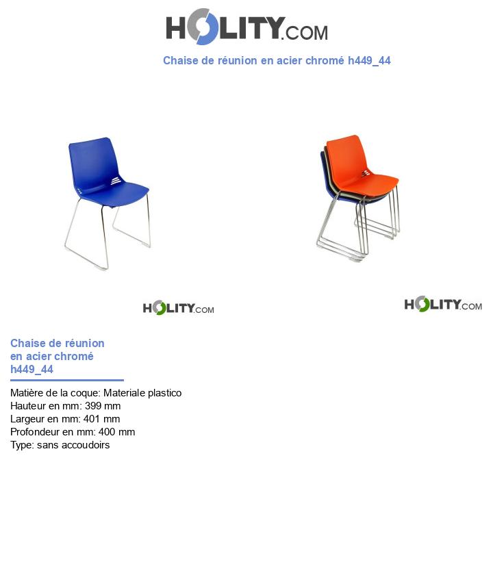 Chaise de réunion en acier chromé h449_44