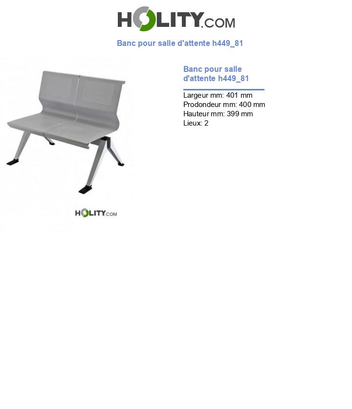 Banc pour salle d'attente h449_81