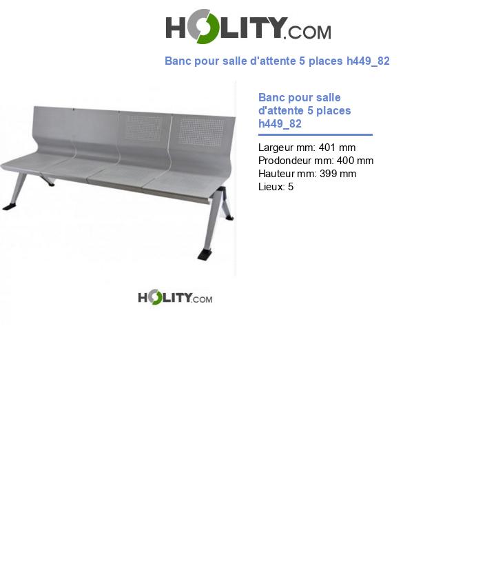 Banc pour salle d'attente 5 places h449_82