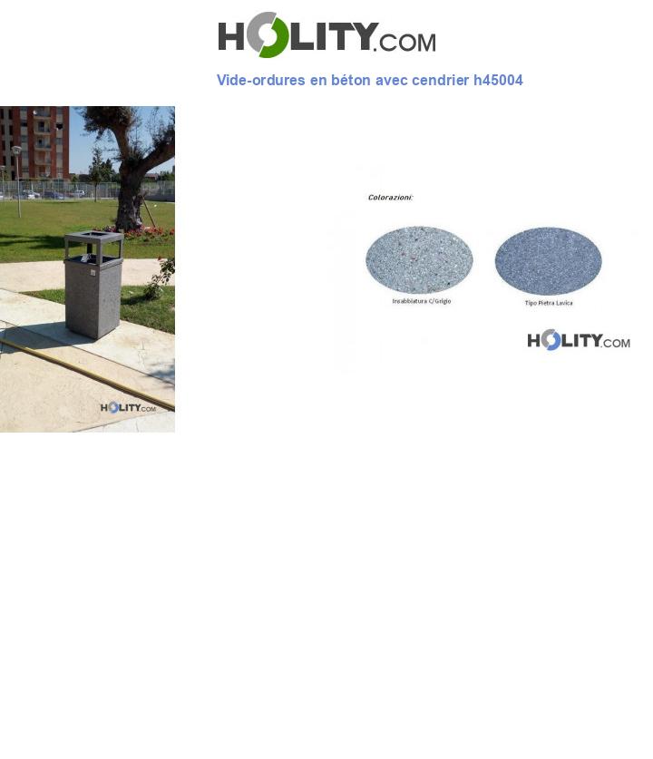 Vide-ordures en béton avec cendrier h45004