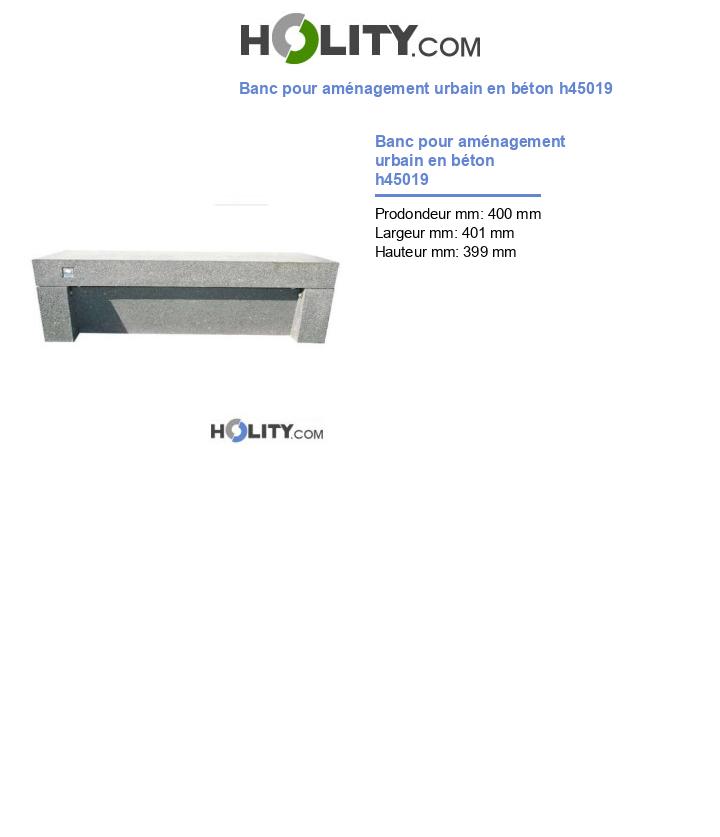 Banc pour aménagement urbain en béton h45019