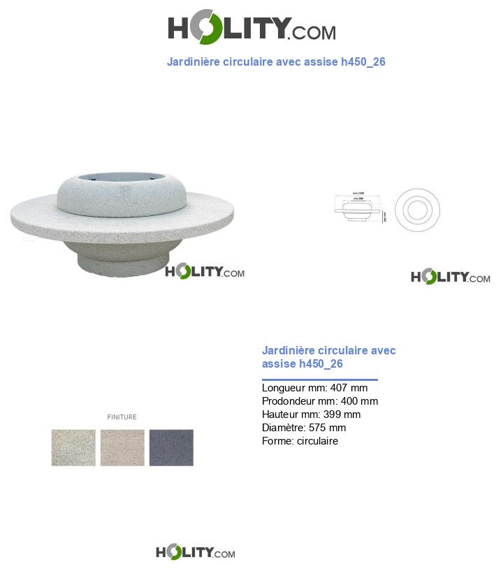 Jardinière circulaire avec assise h450_26