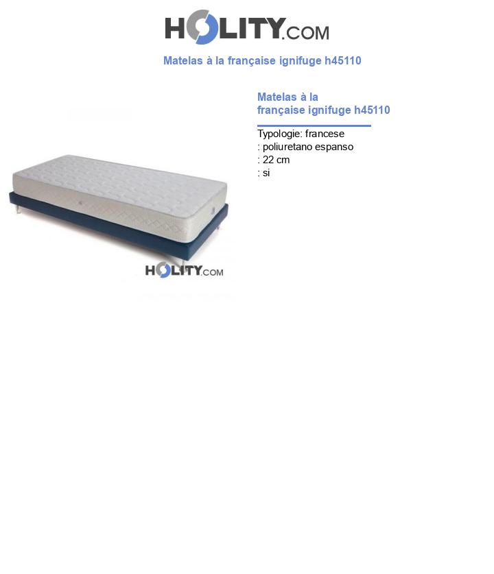 Matelas à la française ignifuge h45110