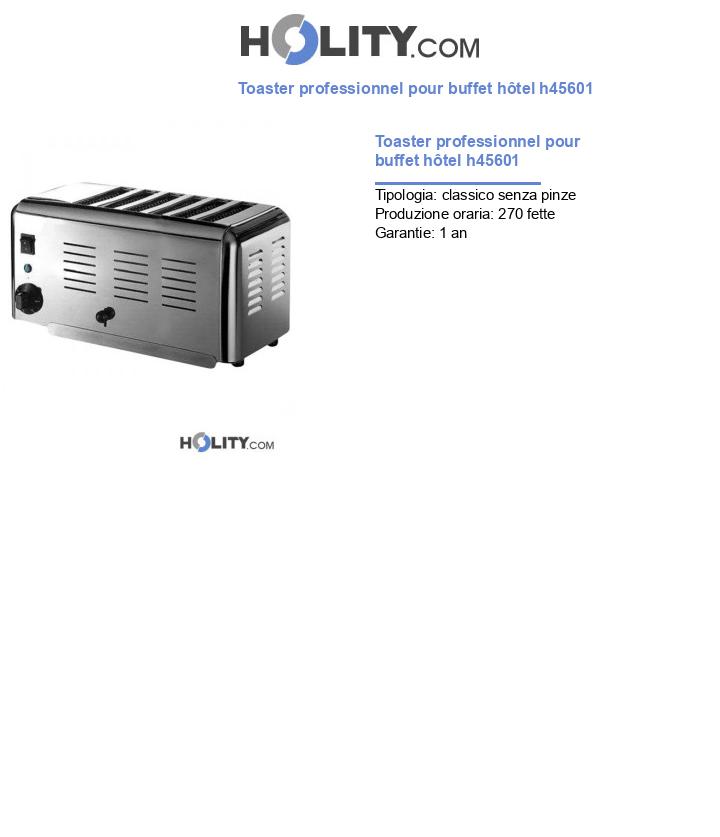 Toaster professionnel pour buffet hôtel h45601