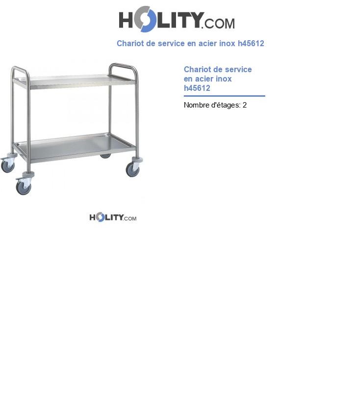 Chariot de service en acier inox h45612