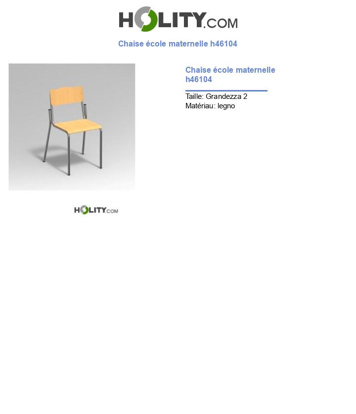 Chaise école maternelle h46104
