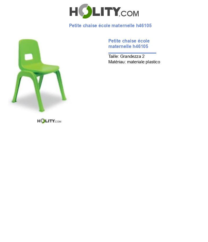Petite chaise école maternelle h46105