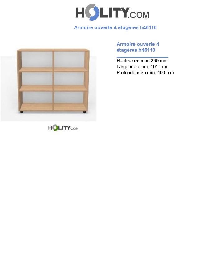 Armoire ouverte 4 étagères h46110