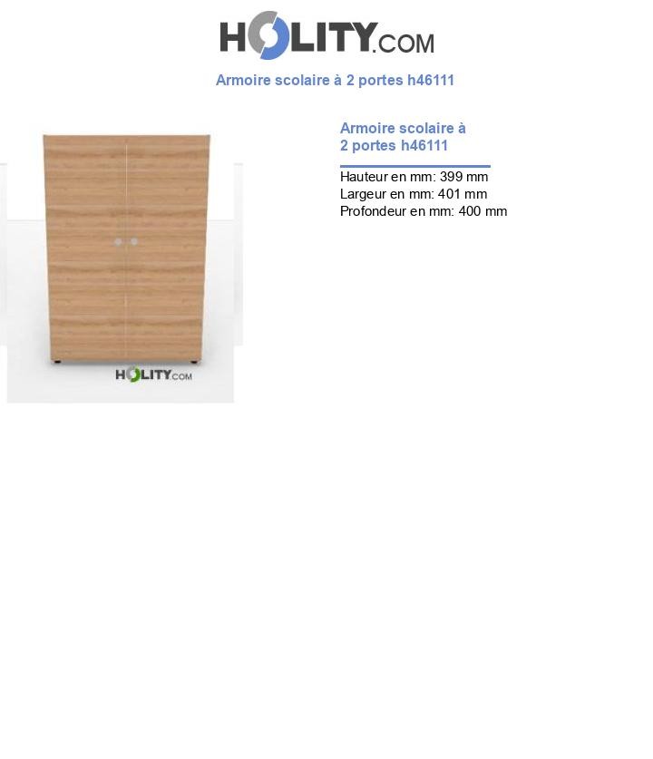 Armoire scolaire à 2 portes h46111