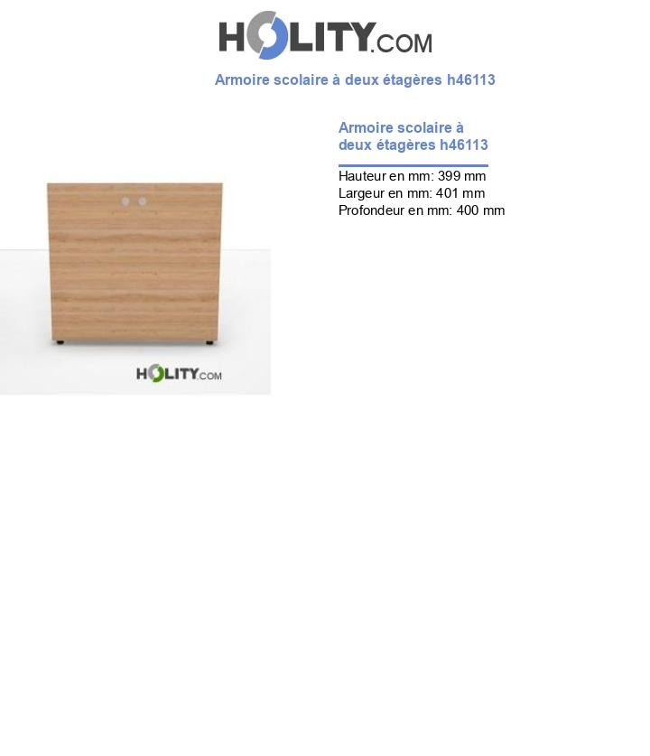 Armoire scolaire à deux étagères h46113