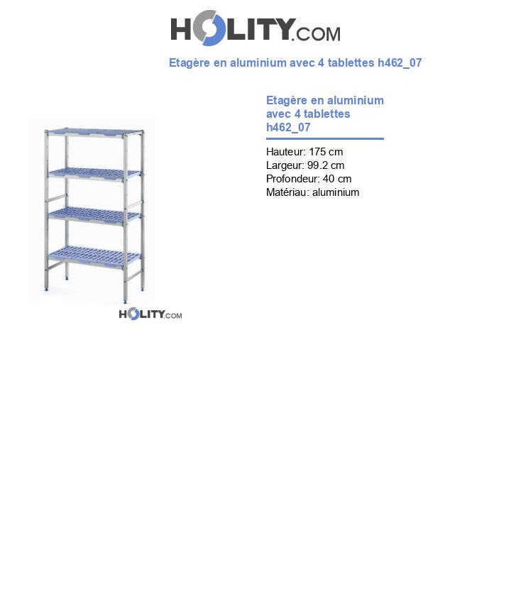 Etagère en aluminium avec 4 tablettes h462_07