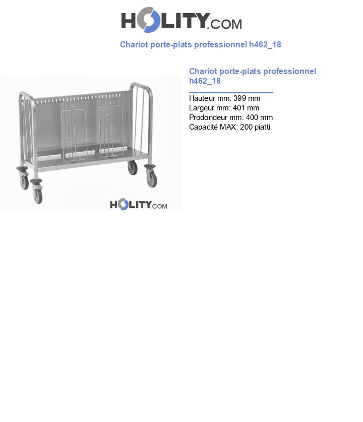 Chariot porte-plats professionnel h462_18