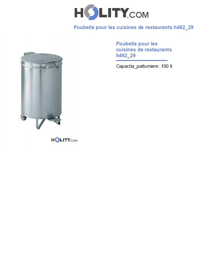 Poubelle pour les cuisines de restaurants h462_29