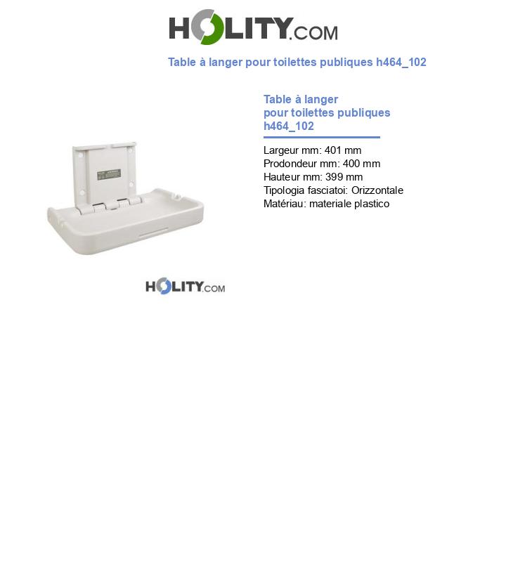 Table à langer pour toilettes publiques h464_102