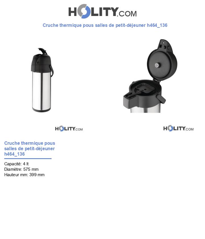 Cruche thermique pous salles de petit-déjeuner h464_136