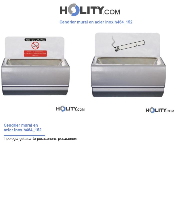 Cendrier mural en acier inox h464_152
