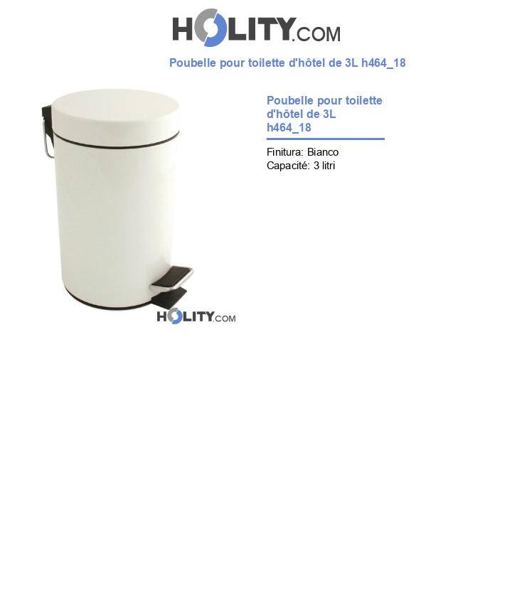 Poubelle pour toilette d'hôtel de 3L h464_18