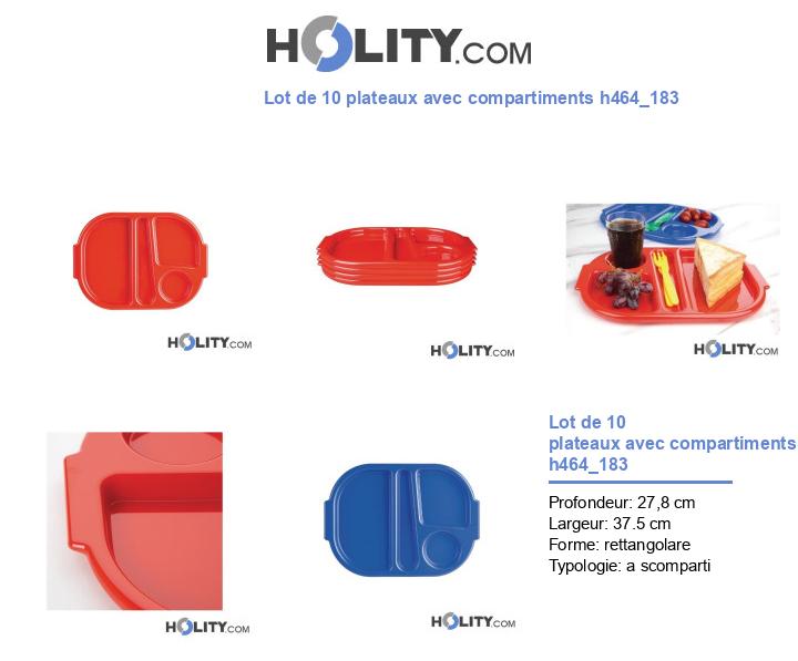 Lot de 10 plateaux avec compartiments h464_183