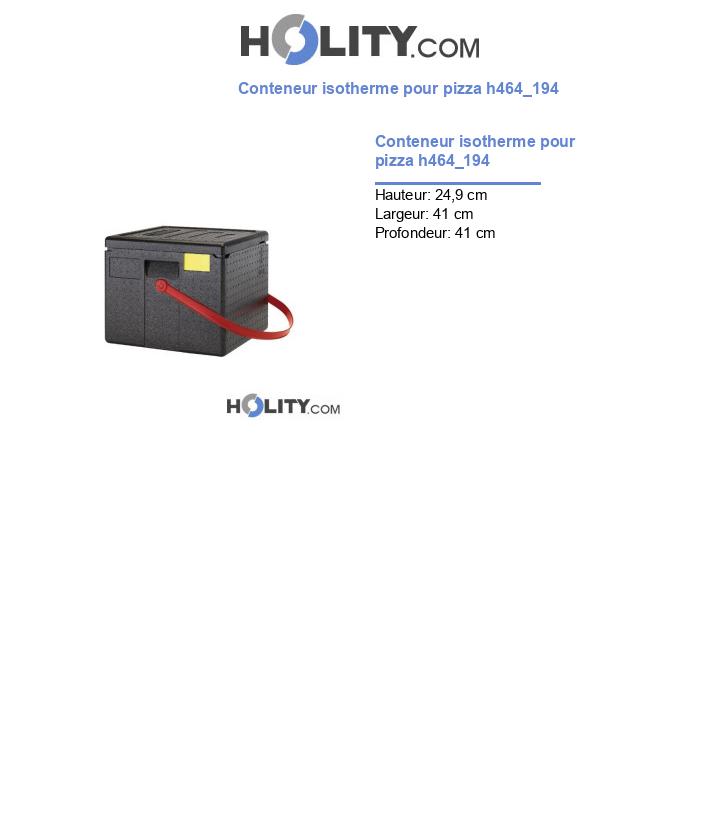 Conteneur isotherme pour pizza h464_194