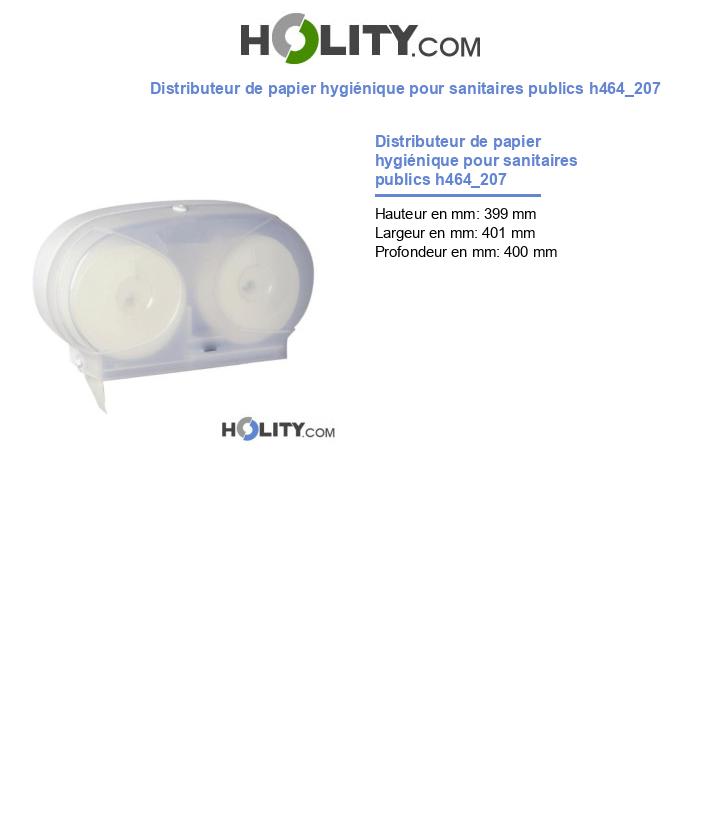 Distributeur de papier hygiénique pour sanitaires publics h464_207